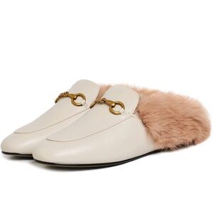 Women's Cream Fur-Lined Loafers